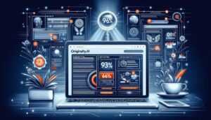 Originality.ai dashboard showing site-wide AI content detection with 96% accuracy, plagiarism checking, and detailed page analysis for SEO professionals