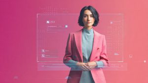 HeyGen AI avatar video generator interface showing realistic digital presenter creating personalized video content