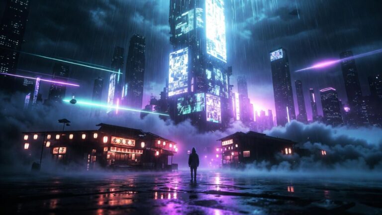 I Cyberpunk Wallpaper Prompt: Neon City at Night (4K Ready)